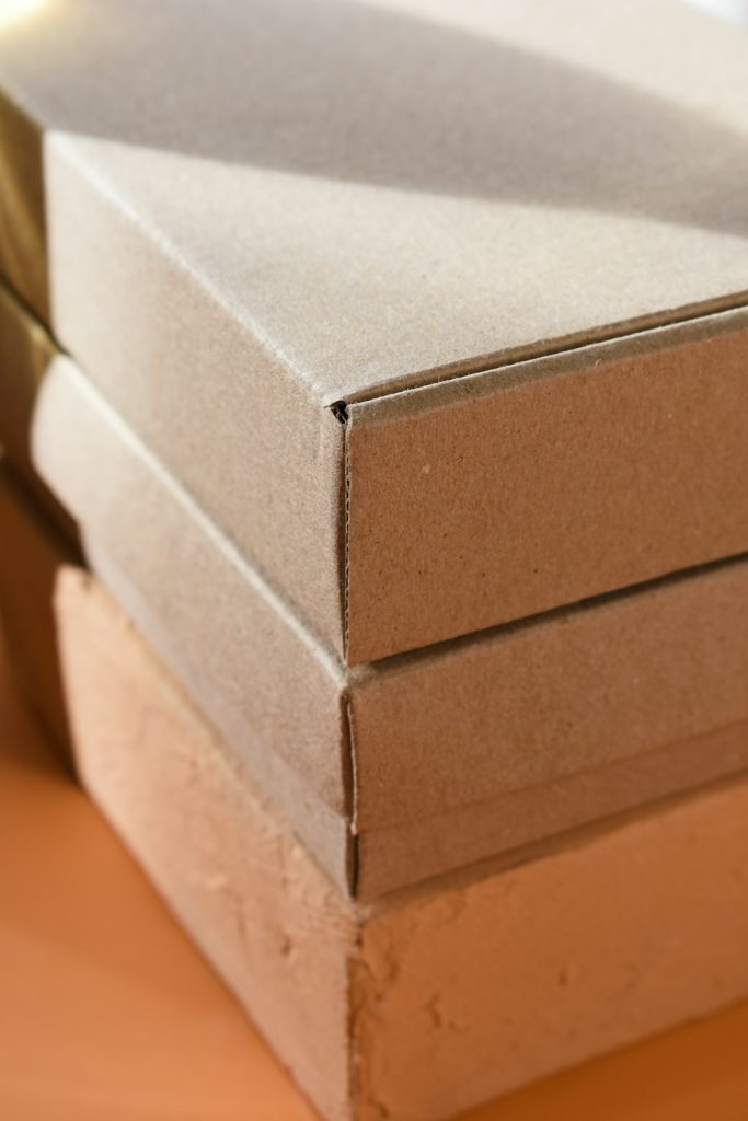 Stack of Sustainable packaging boxes
